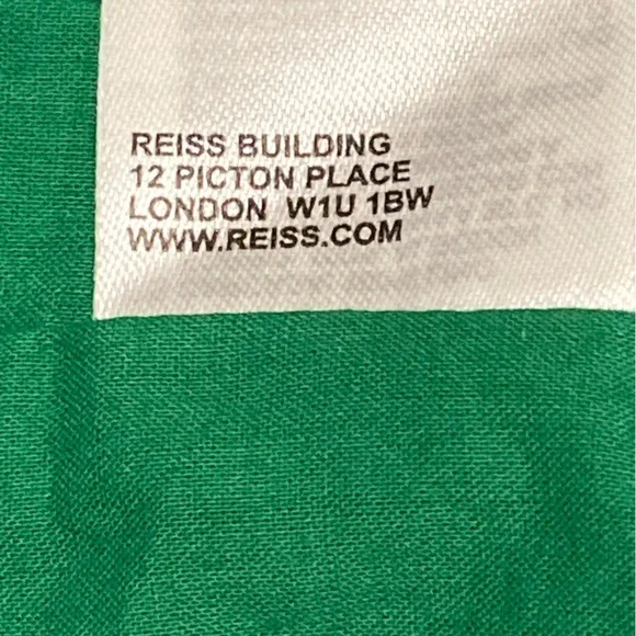 NWT Reiss Emerald Green Esme Linen Tie Side Midi Dress - Sz 2 - Picture 10 of 10